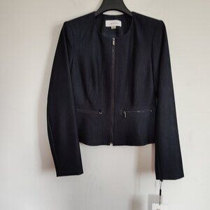 Ladies SZ 6P Calvin Klein Navy Crew Neck Suit Jacket